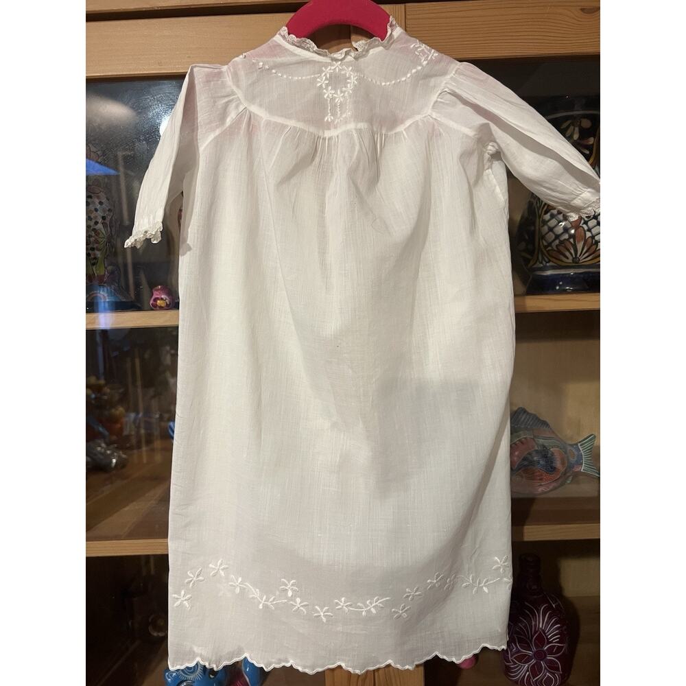 Antique Edwardian Handmade Baby Dress White Heirloom Christening gown